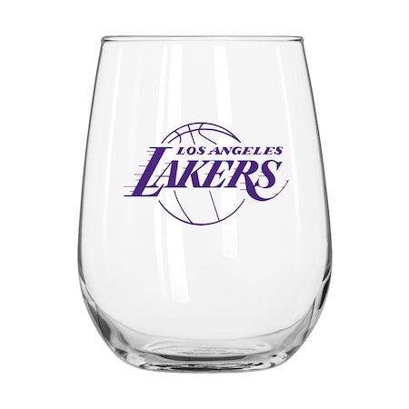 Logo Brands Los Angeles Lakers 16oz Gameday Curved Beverage Glass 713-G16CB-1